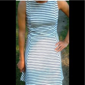 Navy and white Jcrew dress work summer